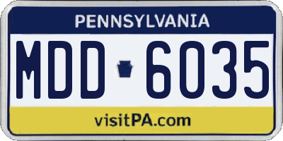 PA license plate MDD6035