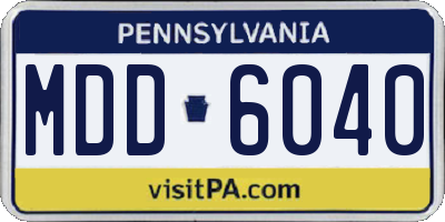 PA license plate MDD6040