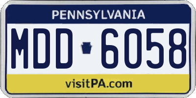 PA license plate MDD6058