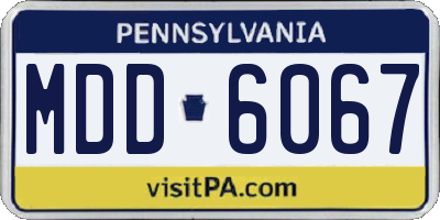 PA license plate MDD6067