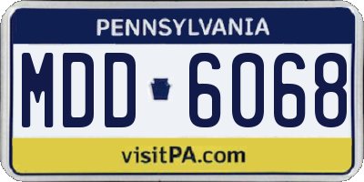 PA license plate MDD6068