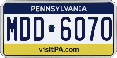 PA license plate MDD6070