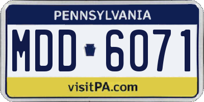 PA license plate MDD6071