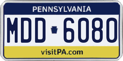 PA license plate MDD6080