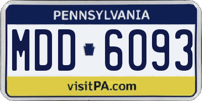 PA license plate MDD6093