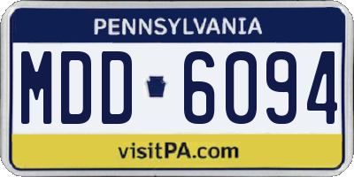 PA license plate MDD6094