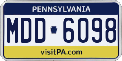 PA license plate MDD6098