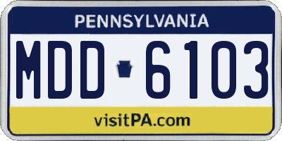 PA license plate MDD6103
