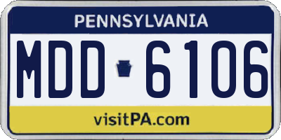 PA license plate MDD6106