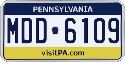 PA license plate MDD6109