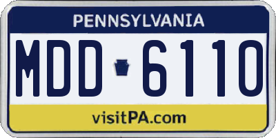 PA license plate MDD6110