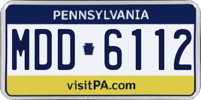 PA license plate MDD6112