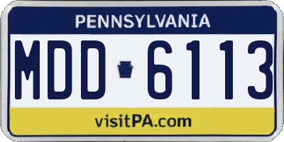 PA license plate MDD6113