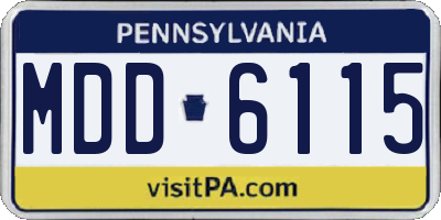 PA license plate MDD6115
