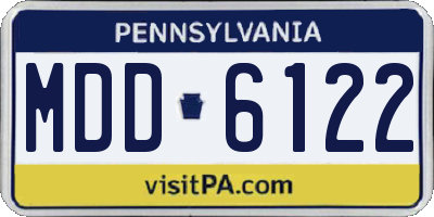 PA license plate MDD6122