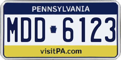 PA license plate MDD6123