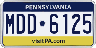 PA license plate MDD6125
