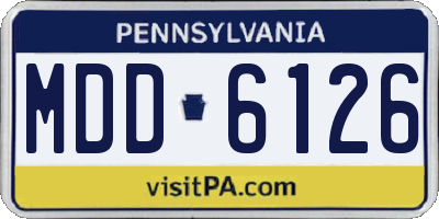 PA license plate MDD6126