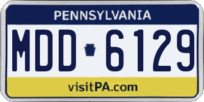 PA license plate MDD6129