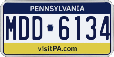 PA license plate MDD6134