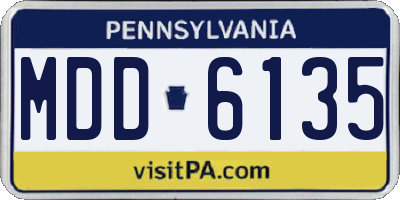PA license plate MDD6135