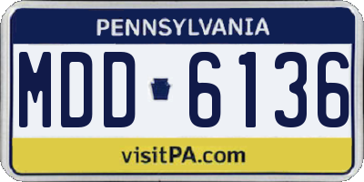 PA license plate MDD6136