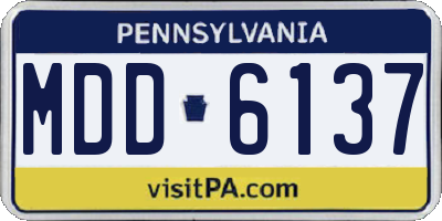 PA license plate MDD6137