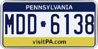 PA license plate MDD6138