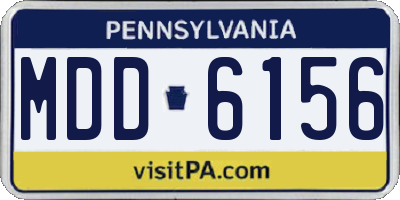 PA license plate MDD6156