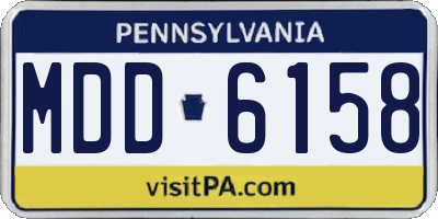 PA license plate MDD6158