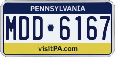 PA license plate MDD6167