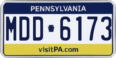 PA license plate MDD6173