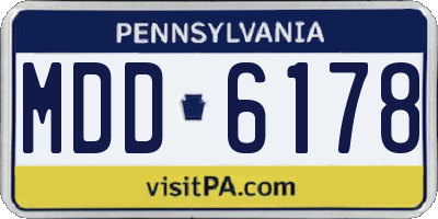 PA license plate MDD6178