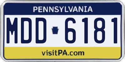 PA license plate MDD6181