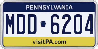 PA license plate MDD6204