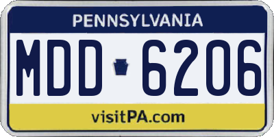 PA license plate MDD6206
