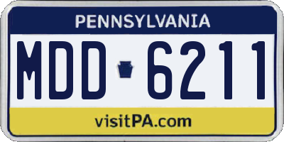 PA license plate MDD6211