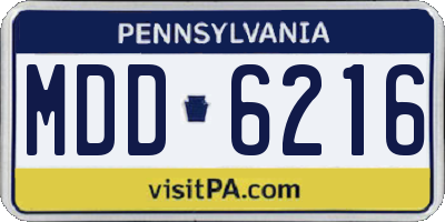 PA license plate MDD6216