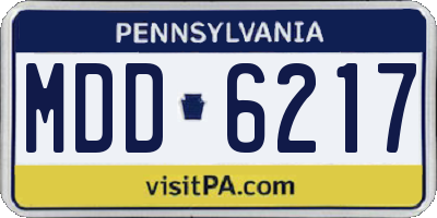 PA license plate MDD6217