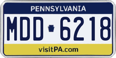 PA license plate MDD6218