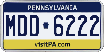 PA license plate MDD6222