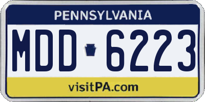 PA license plate MDD6223