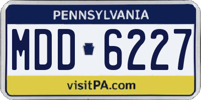 PA license plate MDD6227