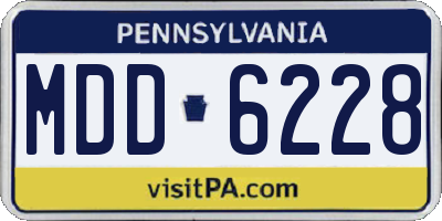 PA license plate MDD6228