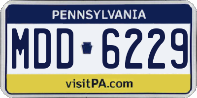 PA license plate MDD6229