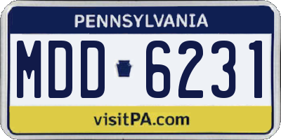 PA license plate MDD6231