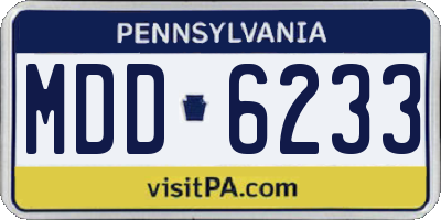PA license plate MDD6233