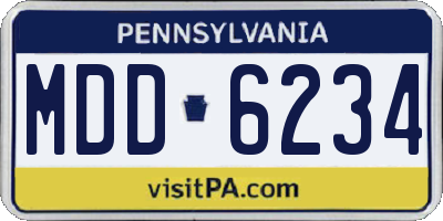PA license plate MDD6234