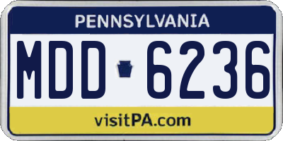 PA license plate MDD6236