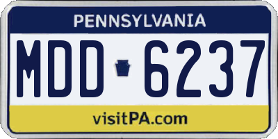 PA license plate MDD6237